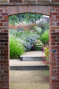 Manor garden with brick archway