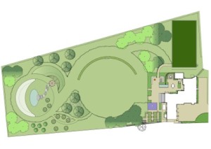 CGI presentation plan of garden design